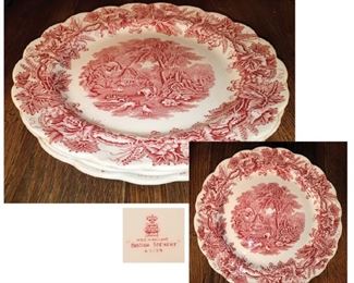Antique Booths "British Scenery" red transferware plates $15 ea (both are the same). Now $7.50 ea