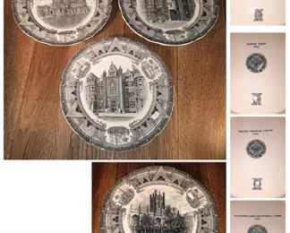 1930's set of 4 University of Chicago buildings black transferware dinner plates Spode Copeland Set of 4 $140. Now $70 all 4