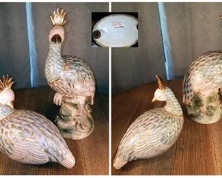 Vintage porcelain birds (Pea Hens) from Ethan Allen (sitting hen 11"w x 5.5"h) $75 pair now $37.50!