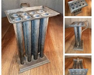 Antique colonial tin 6 candle 10" tapered mold $24. Now $12