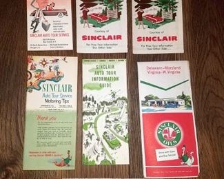 Vintage Sinclair road maps & tour Service pamphlets (7) $20 all. Now $10 all