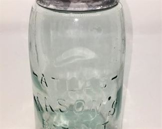 Vintage Atlas Mason's Patent 7" jar with zinc lid $7. Now $3.50