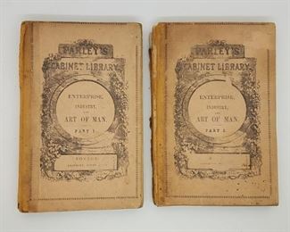 Antique 1845 Parley's Cabinet Library Art of Man books (2) $20. Now $10