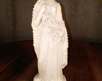 12.5" Lady with grapevines. Bisque porcelain $25