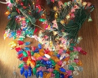 5 sets vintage Christmas lights and covers $8. Now $4