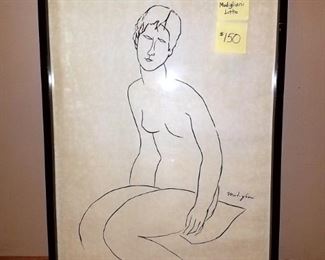 Modigliani litho 24" x 36" $150. Now $75