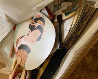 Vintage Japanese fans priced individually or in sets