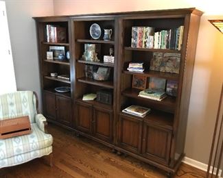 Display/Bookcases with bottom storage.  Shown with 3 pieces, each one can stand alone.