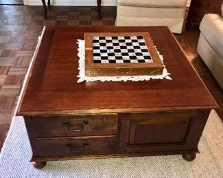 Coffee table.  Beautiful chess Board.