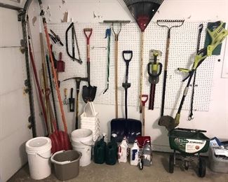 Assortment of yard tools