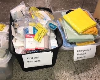 First Aid bandages and blankets