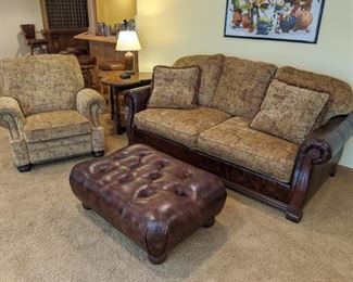 Walter E. Smithe recliner, ottoman and sofa - 2 of 2