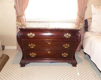 Pair of Century marble top night/end tables