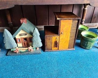 Birdhouse & Vintage Hide-A-Away Mini Cabinet 