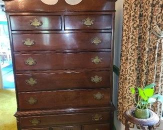 Queen Anne Style Mahogany Tall Dresser (6 Feet Tall) 