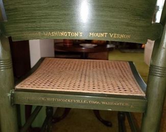 George Washinton's Mount Vernon Handpainted Chair By Hitchcocks Ville Furniture