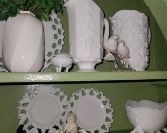 Assorted White China & Milk Glass (Some Sold, Most Available)