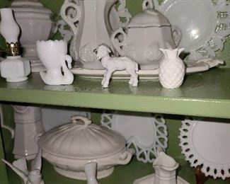 Assorted White China & Milk Glass (Some Sold, Most Available)