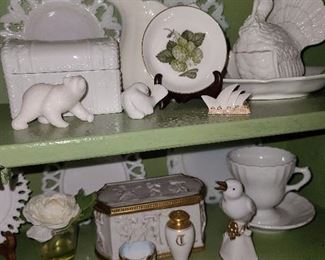 Assorted White China & Milk Glass (Some Sold, Most Available)