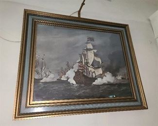 Framed Sailboat Artwork 
