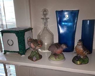 Handmade Blenko Blue Vase 