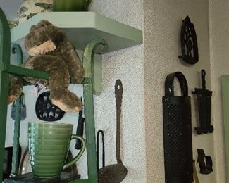 Large Collection Of Green-Glazed Pottery Wares Including Bowls (20th Century). Racks Sold. 