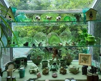 MASSIVE Green Depression Collection Featuring Blenko, Green-Glazed Pottery, Etc. 