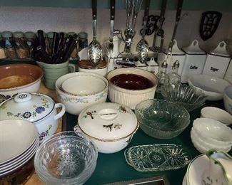 Assorted Kitchen Glassware, Pots, Pans, Tools, Etc. 