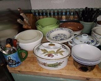 Assorted Kitchen Glassware, Pots, Pans, Tools, Etc. 