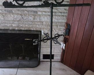 BEAUTIFUL ANTIQUE FIRE ENGINE BLACK CAST IRON WEATHERVANE (APPROXIMATELY 6 FEET TALL) 