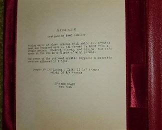 ORIGINAL STEUBEN GLASS "THE FLYING EAGLE" WITH ORIGINAL CERTIFICATE OF AUTHENTICITY & NEWSPAPER AD 