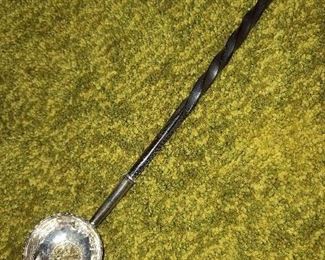 George III Silver And Horn Coin Insert Toddy Ladle 