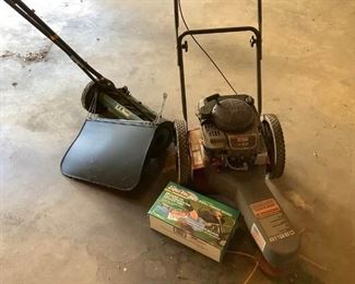 Manual Lawn Mower and Swisher Trimmer
