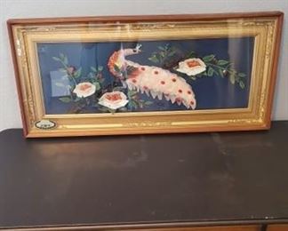 Asian Framed Art- Peacock