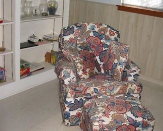 flower chair and ottoman   BUY IT NOW $ 55.00