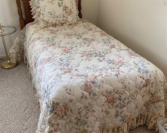 #10 Broyhill twin headboard, mattress, box spring and bedding $25.00
