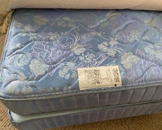 #10 Broyhill twin headboard, mattress, box spring and bedding $25.00