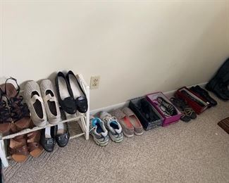 Women’s clothes size small and medium. Women’s shoes size 9 and 10.