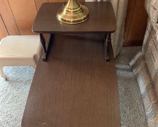 #22 Laminate top mid century end table 28"x16"x22" $40.00