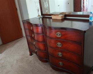 27.   mahogany  dresser with  mirror  Price  for  the  pair  is  325.00. obo
