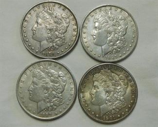 1879 - 1887 - 1889 and 1901 Morgan Dollars