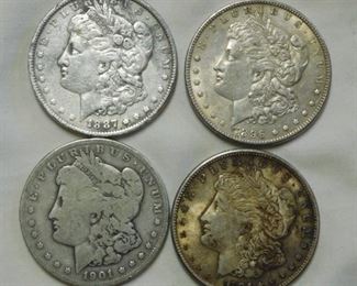 1887 -1896 -1901 and 1921 Morgan Dollars