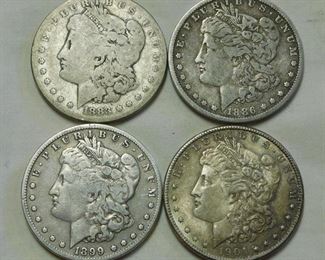 1883 -1896 - 1899 and 1901 Morgan Dollars