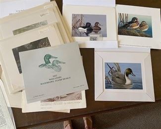 Assortment of duck and trout stamp prints, unframed.  WAS $150 each, NOW $10 each