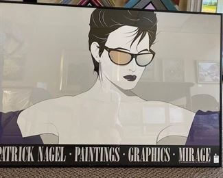 Iconic 1980s Patrick Nagel poster, 24 x 36 inches, framed. WAS $150, NOW $50 