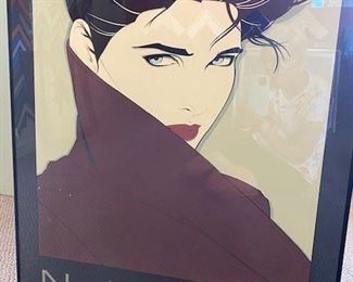 Iconic 1980s Patrick Nagel poster, 24 x 36 inches, framed. WAS $150, NOW $50 