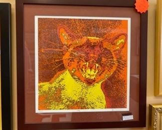 Framed print of “Kitty.” Approx. 24 x 24 inches. WAS $195, NOW $75