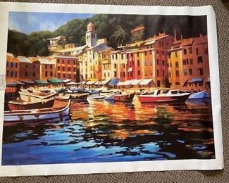 Giclee on unstretched canvas, Portofino, by O’Toole. 30 x 40 inches. NOW $75