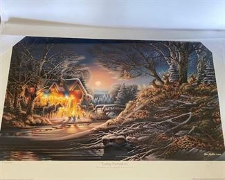Terry Redlin print, Toasting Marshmallows, unframed. 14 x 24 inches. NOW $40