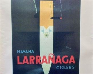 Poster on paper, Havana Cigars, reproduction, unframed. 27 x 40 inches. NOW $50. 